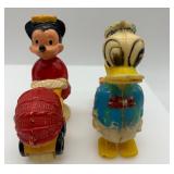 Vintage Disney Valentine and Plastic Toy Set featuring Mickey, Minnie, and Donald Duck