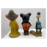 Collection of Vintage Disney Figurines and Wall Plaques featuring Mickey Mouse and Donald Duck