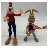 Vintage Set of 4 Disney Character Figures - Mickey, Goofy, Roger Rabbit, Pinocchio