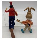Vintage Set of 4 Disney Character Figures - Mickey, Goofy, Roger Rabbit, Pinocchio