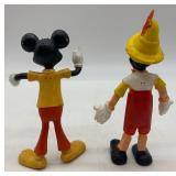 Vintage Set of 4 Disney Character Figures - Mickey, Goofy, Roger Rabbit, Pinocchio