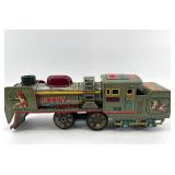 Vintage Tin Litho Toy Train with Archer and Horse Graphics