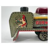 Vintage Tin Litho Toy Train with Archer and Horse Graphics