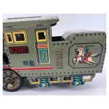 Vintage Tin Litho Toy Train with Archer and Horse Graphics