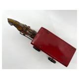 Vintage Toytown Dairy Tin Toy Horse and Wagon