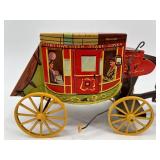 Vintage Northwestern Stage Lines Tin Toy Stagecoach with Horses