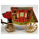 Vintage Northwestern Stage Lines Tin Toy Stagecoach with Horses