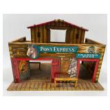 Vintage Metal Pony Express Trading Post & Fort Superior Playset