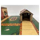 Vintage Marx Tin Litho Dollhouse with Carport and Yard
