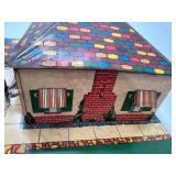 Vintage Marx Tin Litho Dollhouse with Carport and Yard