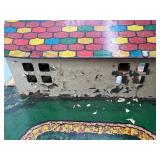 Vintage Marx Tin Litho Dollhouse with Carport and Yard
