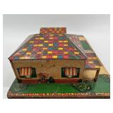 Vintage Marx Tin Litho Dollhouse with Carport and Yard