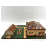 Vintage Marx Tin Litho Dollhouse with Carport and Yard