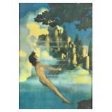 Dinky Bird by Maxfield Parrish Vintage Print in Wooden Frame