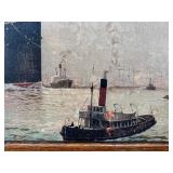 Vintage Ship Model and Walter Thomas Maritime Print Set