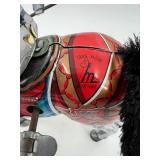 Vintage Mikuni Tinplate Toy Knight and Three Horses Set