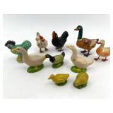 Set of 9 Vintage Painted Farmyard Animal Figurines
