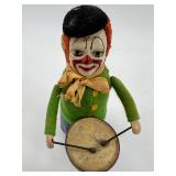 Vintage Schuco Wind-Up Toy Drummer with Felt Clothing