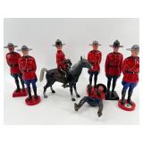 Collection of Royal Canadian Mounted Police Figurines and Horse