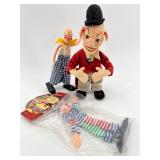 Set of 3 Vintage Clown Dolls Including Artisan and Bendy Clowns