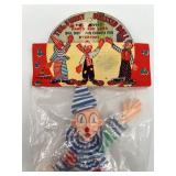 Set of 3 Vintage Clown Dolls Including Artisan and Bendy Clowns