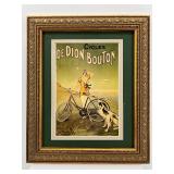 Framed Vintage French Bicycle Poster & Congress Playing Cards Set