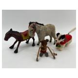 Set of Vintage Shucko Tumbling Mouse and Wind-Up Toy Animals