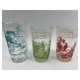 Collection of 3 Uncle Sam Glasses, Doll, and Little Moppet Figurines