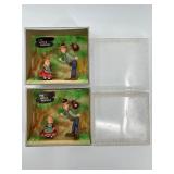 Collection of 3 Uncle Sam Glasses, Doll, and Little Moppet Figurines