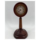 Antique German Mantel Clock with Wooden Stand