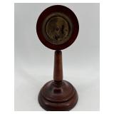 Antique German Mantel Clock with Wooden Stand