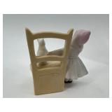 Collection of Antique German Porcelain Figurines, Mirror and Artisan Gift Box with Trinkets