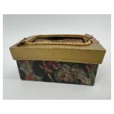 Collection of Antique German Porcelain Figurines, Mirror and Artisan Gift Box with Trinkets