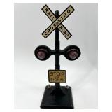 Set of Vintage Model Train Accessories - Railroad Crossing and Street Lamps