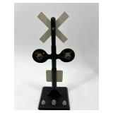 Set of Vintage Model Train Accessories - Railroad Crossing and Street Lamps