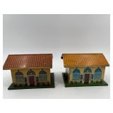 Vintage Pair of Lionel O Prewar Tinplate Train Stations