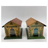 Vintage Pair of Lionel O Prewar Tinplate Train Stations