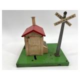 Vintage Model Train Set with Union Station and Automatic Gateman