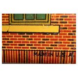 Set of 8 Vintage Tinplate Lithographed Model Buildings - Made in USA & Bavaria