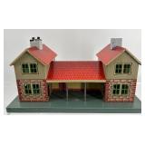 Set of 8 Vintage Tinplate Lithographed Model Buildings - Made in USA & Bavaria