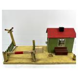 Set of 8 Vintage Tinplate Lithographed Model Buildings - Made in USA & Bavaria