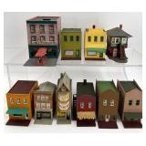 Collection of 10 Vintage Model Train Buildings