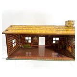 Set of 4 Vintage Tin Litho Western Buildings - Wells Fargo and Bar-M Ranch