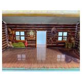 Set of 4 Vintage Tin Litho Western Buildings - Wells Fargo and Bar-M Ranch