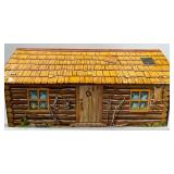 Set of 4 Vintage Tin Litho Western Buildings - Wells Fargo and Bar-M Ranch