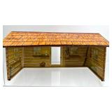 Set of 4 Vintage Tin Litho Western Buildings - Wells Fargo and Bar-M Ranch