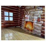 Set of 4 Vintage Tin Litho Western Buildings - Wells Fargo and Bar-M Ranch