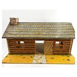 Set of 4 Vintage Tin Litho Western Buildings - Wells Fargo and Bar-M Ranch