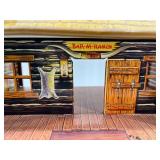 Set of 4 Vintage Tin Litho Western Buildings - Wells Fargo and Bar-M Ranch