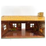 Set of 4 Vintage Tin Litho Western Buildings - Wells Fargo and Bar-M Ranch